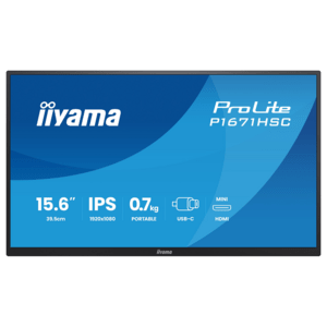 iiyama ProLite P1671HSC-B1, Leather Cover, 39.6 cm (15,6''), Full HD, USB-C, kit, black - iiy1671