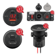 Comount connector cable for USB panel install charger including a 10A fuse, and 2 m cable length with bare wire (tin-plated).One side of the cable is equipped with a flat pin plug, the other side has bare wire (tin-plated). - ram560023