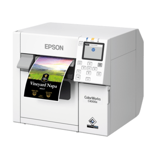Epson ColorWorks C4000, Gloss Black Ink, cutter, ZPLII, USB, Ethernet - epsc4000s